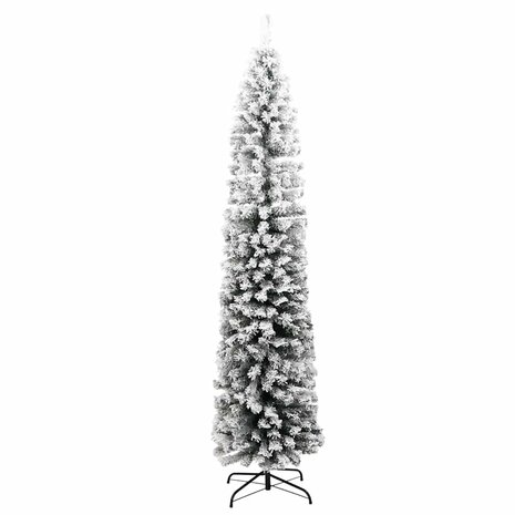 Kunstkerstboom met sneeuw smal 210 cm PVC groen 3