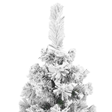Kunstkerstboom met sneeuw smal 210 cm PVC groen 4
