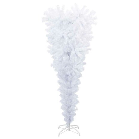 Kunstkerstboom met standaard omgekeerd 150 cm wit 3