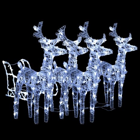 Kerstversiering rendieren en slee 240 LED&apos;s acryl 2