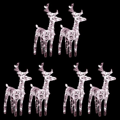 Kerstrendieren 6 st 240 LED&apos;s acryl warmwit 1