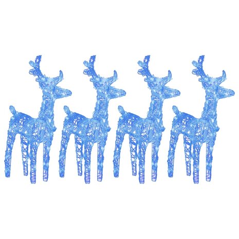Kerstrendieren 4 st 160 LED&apos;s acryl blauw 2