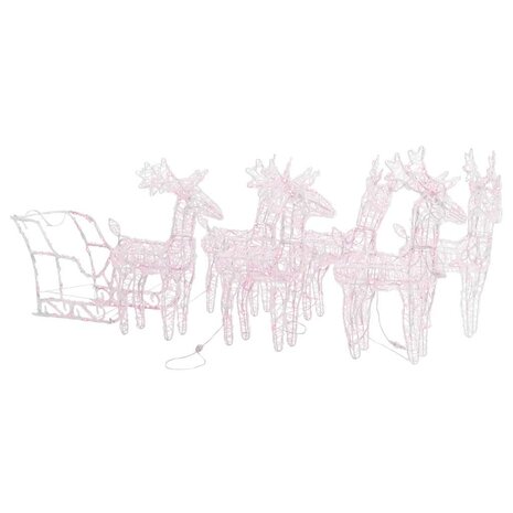Kerstdecoratie rendieren en slee 280x28x55 cm acryl 2