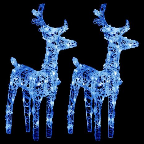 Kerstrendieren 2 st 80 LED&apos;s acryl blauw 2