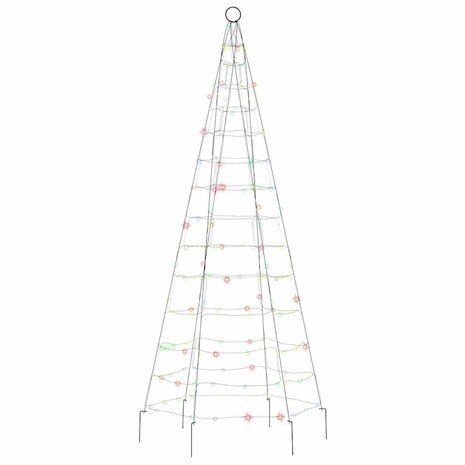 LED-kerstboom op vlaggenmast 200 LEDs kleurrijk 180 cm 4