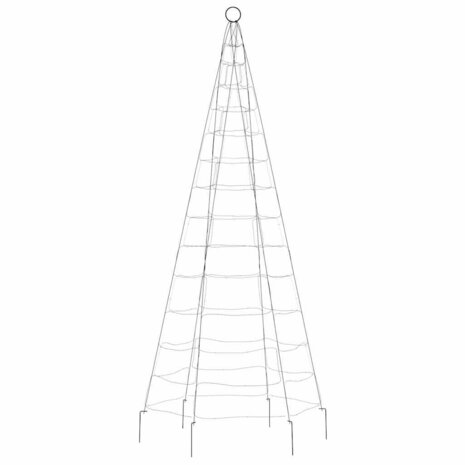 LED-kerstboom op vlaggenmast 200 LEDs kleurrijk 180 cm 5