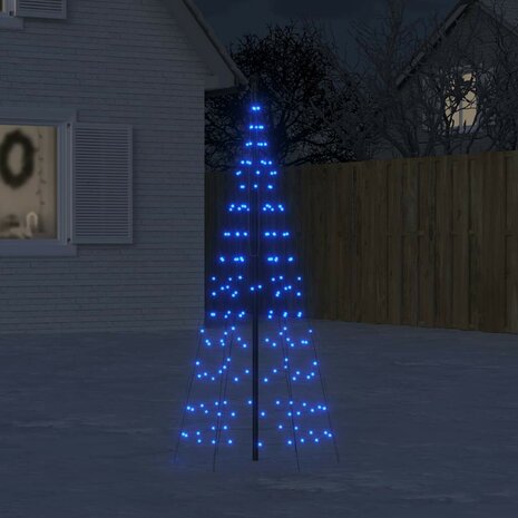 LED-kerstboom aan vlaggenmast 200 LED&apos;s 180 cm blauw 1