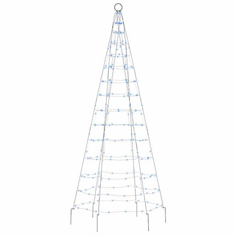 LED-kerstboom aan vlaggenmast 200 LED&apos;s 180 cm blauw 4
