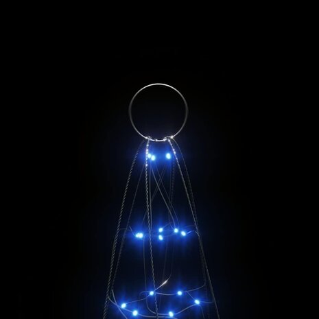 LED-kerstboom aan vlaggenmast 200 LED&apos;s 180 cm blauw 6