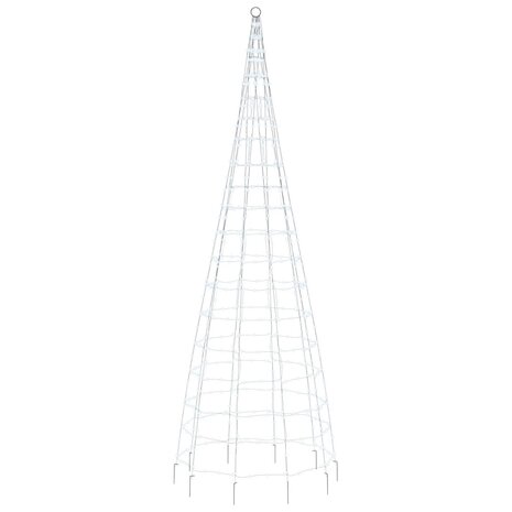 LED-kerstboom aan vlaggenmast 550 LEDs koud wit 300 cm 4