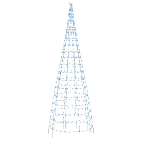 LED-kerstboom aan vlaggenmast 550 LED&apos;s 300 cm blauw 4