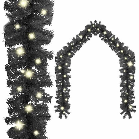 Kerstslinger met LED-lampjes 20 m zwart 1