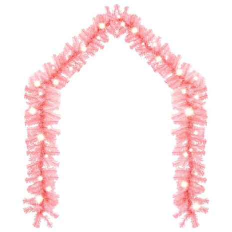 Kerstslinger met LED-lampjes 10 m roze 3