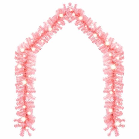 Kerstslinger met LED-lampjes 20 m roze 3