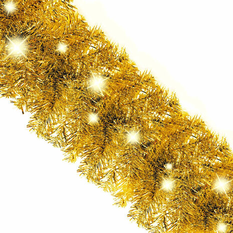 Kerstslinger met LED-lampjes 10 m goudkleurig 6