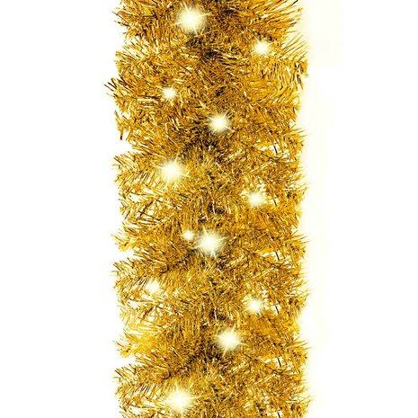 Kerstslinger met LED-lampjes 10 m goudkleurig 7