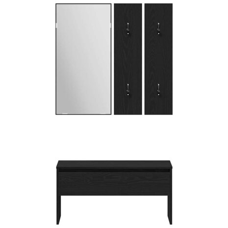 Halmeubelset 5 pcs Zwarte eik, Zilver 80 x 30.5 x 40 cm 7