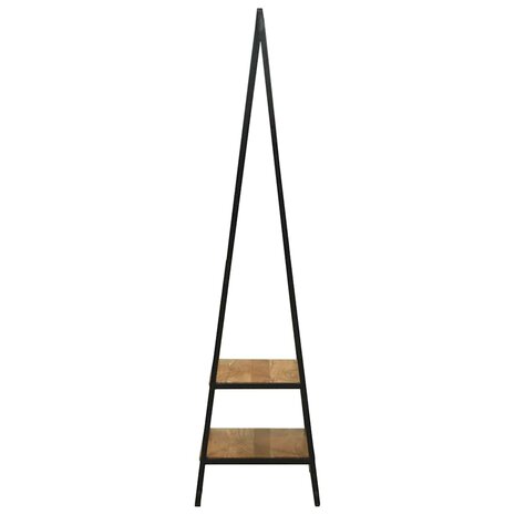 Kledingrek met plank Zwart 60 x 45 x 180 cm Massief acaciahout 5
