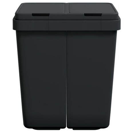 Dubbele vuilnisbak 2x25 L antracietkleurig 3