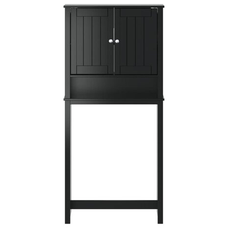 Wasmachinekast BERG 76x27x164,5 cm massief hout zwart 3