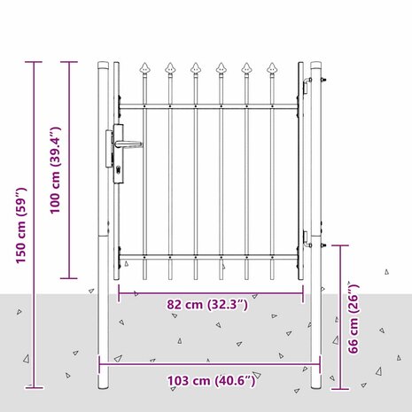 Hekpoort Grijs 100 x 100 cm Poedercoated staal 5