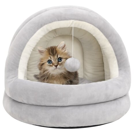 Kattenmand 40x40x35 cm grijs en crèmekleurig 1