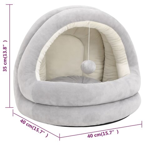 Kattenmand 40x40x35 cm grijs en crèmekleurig 7