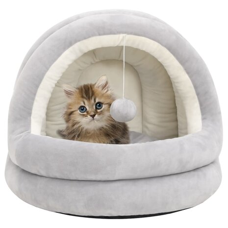 Kattenmand 50x50x45 cm grijs en crèmekleurig 1