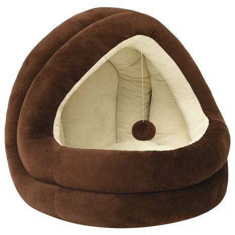 Kattenmand 40x40x35 cm bruin en crèmekleurig 2