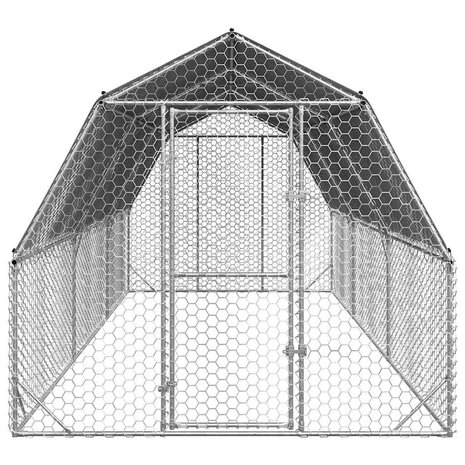 Kippenren met dak 2,5x6x2,25 m gegalvaniseerd staal 3