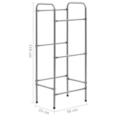Opbergrek voor 3 kratten 50x33x116 staal zilverkleurig 6