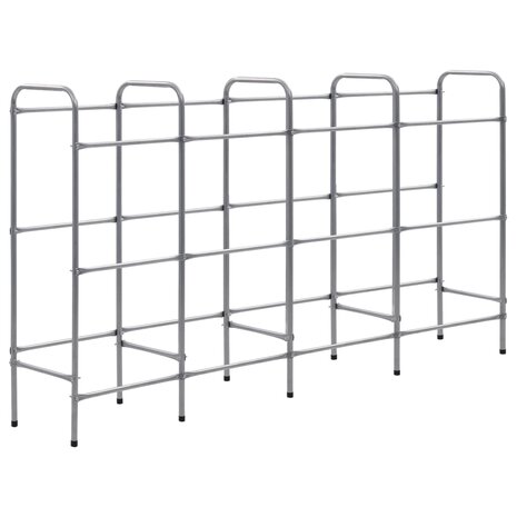 Opbergrek voor 12 kratten 190x33x116 cm staal zilverkleurig 2