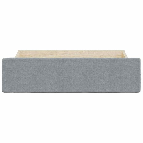 Opberglades bed 2 st bewerkt hout bewerkt hout stof lichtgrijs 4