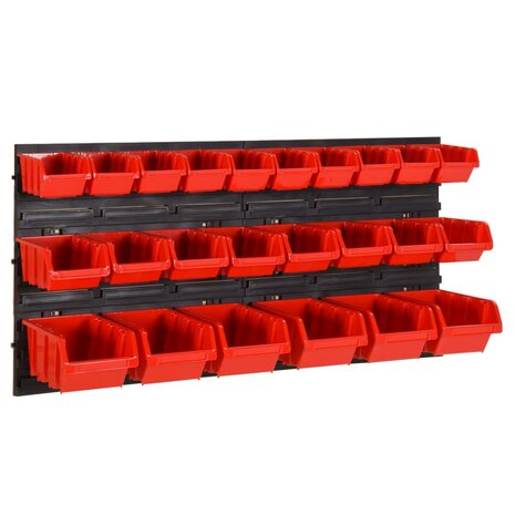 26-delige Sorteersysteemset 77x39 cm polypropeen rood en zwart 1