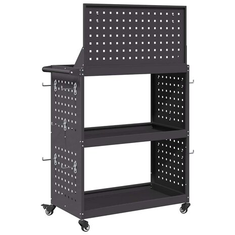 Gereedschapswagen Zwart 65 x 35 x 111 cm Koudgewalst staal 7