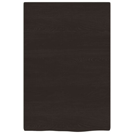 Wastafelblad 40x60x2 cm behandeld massief hout donkerbruin 3