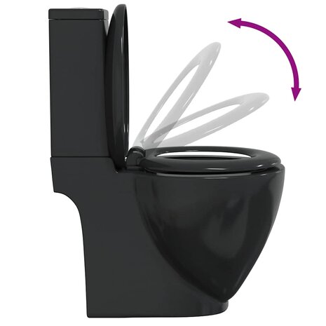 Toilet rond afvoer onder keramiek zwart 7