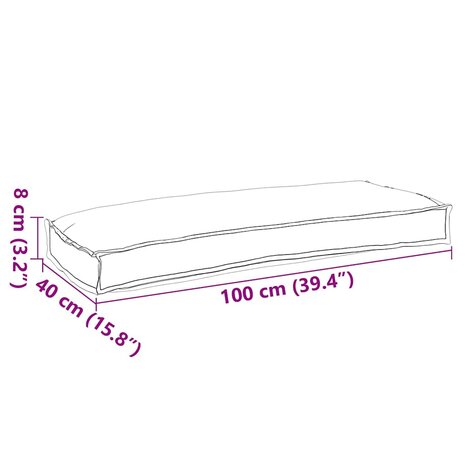 Palletkussen voor bank Grijs 100 x 40 x 8 cm Oxford stof 7