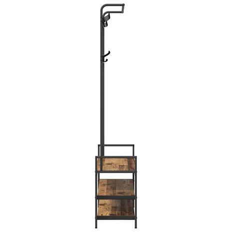 Kapstok met plank Oud hout 75 x 34 x 184 cm Bewerkt hout 6