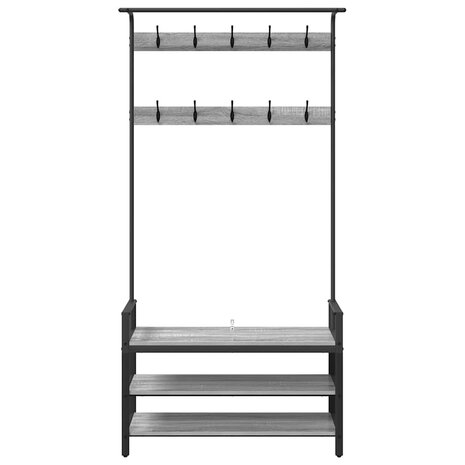 Kapstok met plank Grijs sonoma 95 x 34 x 184 cm Bewerkt hout 5