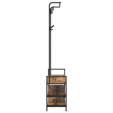 Kapstok met plank Oud hout 95 x 34 x 184 cm Bewerkt hout 6
