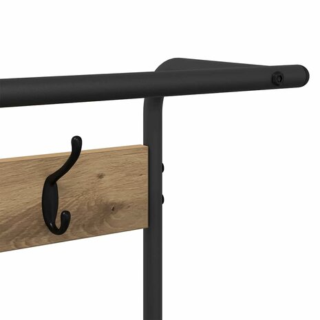 Kapstok artisanaal eikenkleurig 95 x 34 x 184 cm Bewerkt hout 9