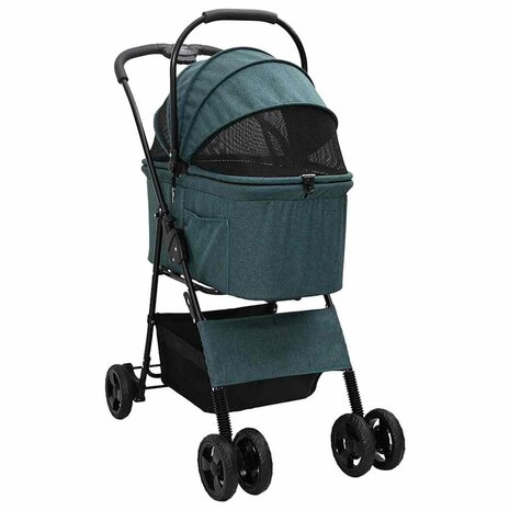 Opvouwbare Huisdierenwagen Verstelbaar Groen 81 x 47 x 99 cm 3