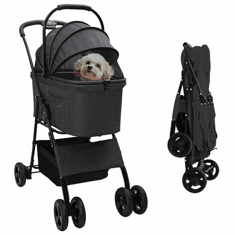 Opvouwbare Huisdierenwagen Zwart 81 x 47 x 99 cm Oxford stof 1