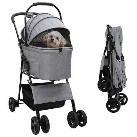 Opvouwbare Huisdierenwagen Grijs 81 x 47 x 99 cm Oxford stof 1