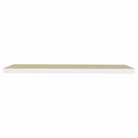 Wandschap zwevend 90x23,5x3,8 cm MDF eikenkleurig en wit 4