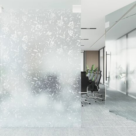 Raamfolies 2 st mat bloemenpatroon PVC 3