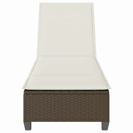 Ligstoel met kussens bruin 55x200x25,5cm polyrotan 6