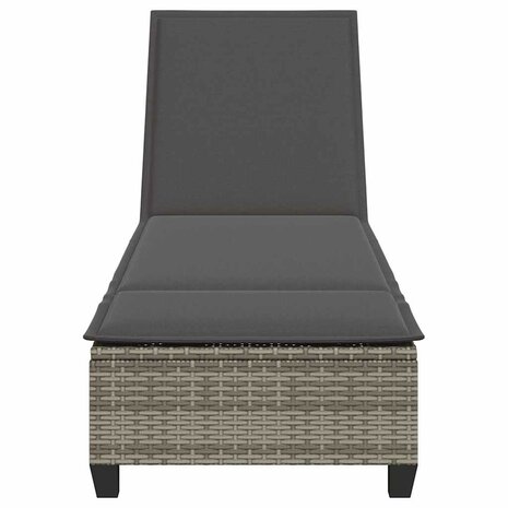 Ligstoel met kussens grijs 55x200x25,5cm polyrotan 6