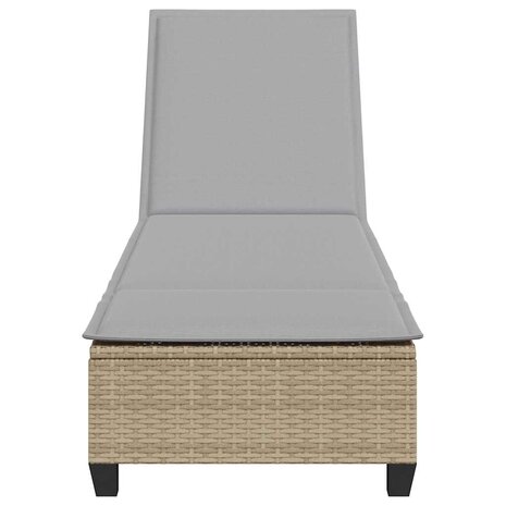 Ligstoel met kussens beige 55x200x25,5cm polyrotan 6